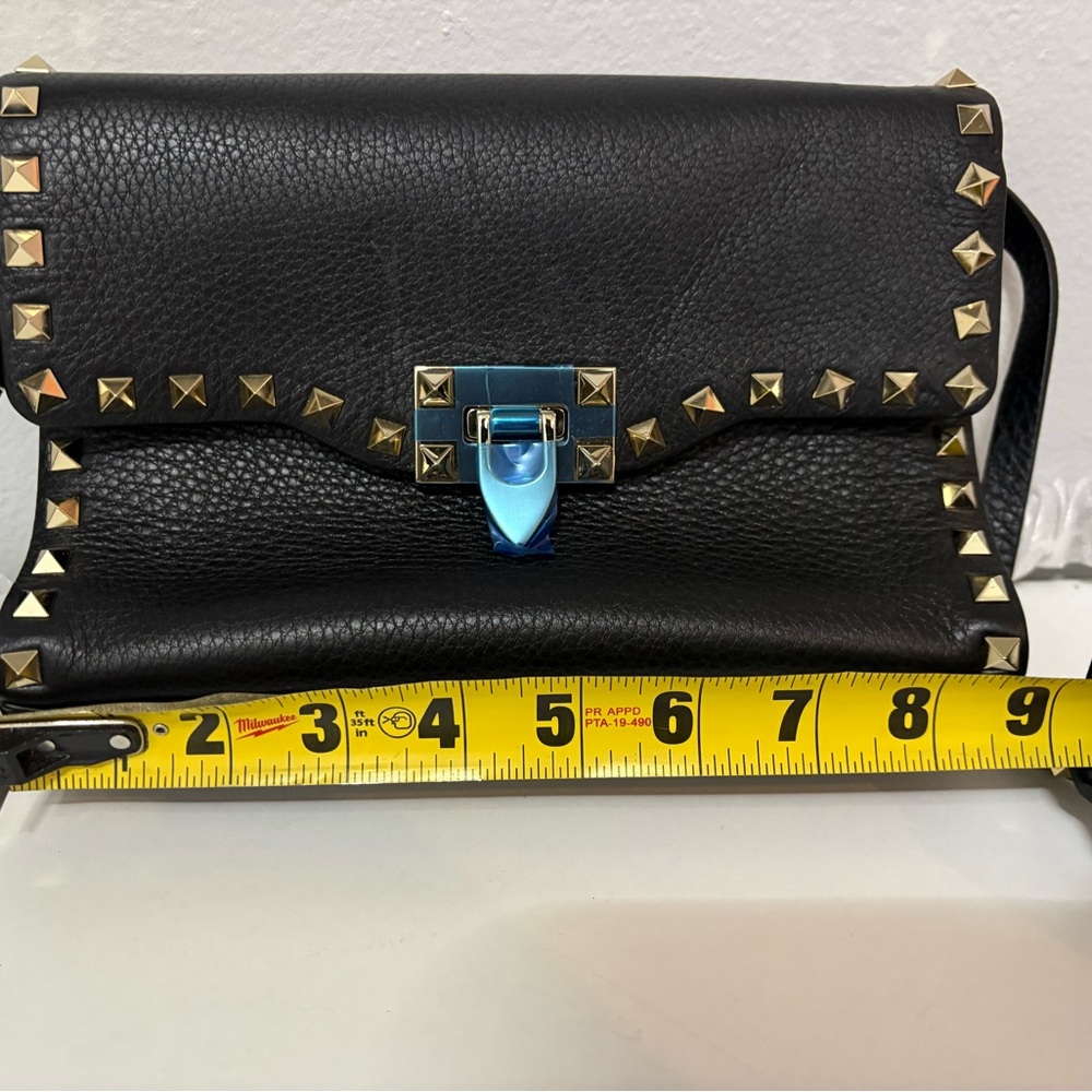 Valentino Black Leather Rockstud Crossbody with Gold Hardware - Picture 5 of 7